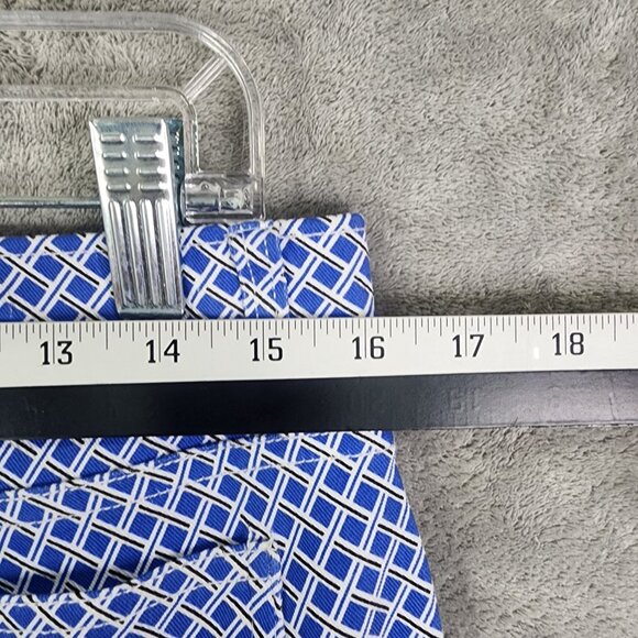 Women's Blue & White Rafaella Comfort Geometric Patterned Pants Stretch Size 10 - Picture 10 of 13